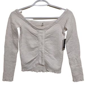 BP White Long-sleeve Crop Top Women’s Size Small